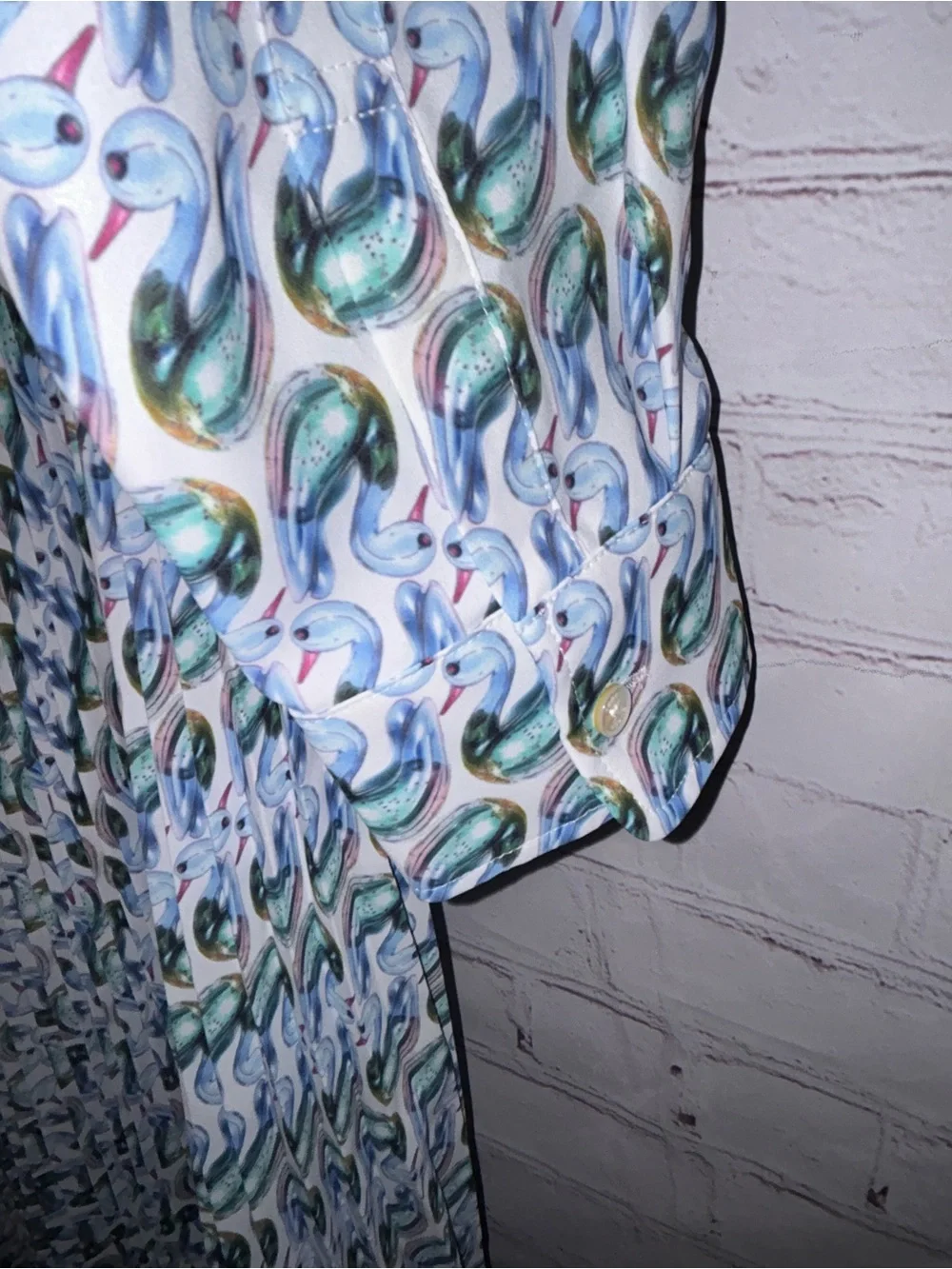 Tory Burch Printed Twill Dress Blue Lucky Duck size 8 NWT - Picture 7 of 16